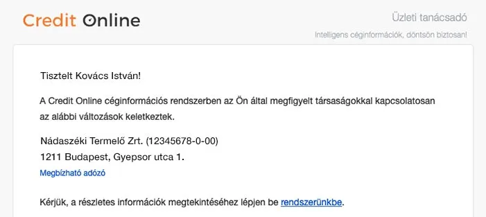 Notification Credit Online